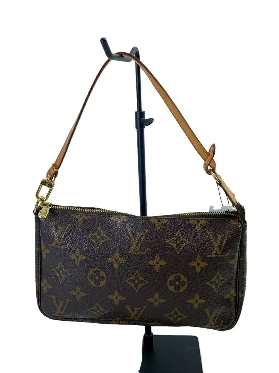 【中古】LOUIS VUITTON◆1)ポシェット・アクセソワール_モノグラム・キャンバス_BRW/PVC/BRW【バッグ】