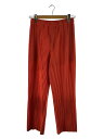 【中古】HOMME PLISSE ISSEY MIYAKE◆ストレートパンツ/--/ポリエステル/ORN/HP43JF136//【レディースウェア】