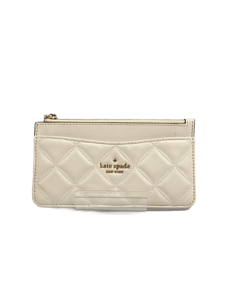 【中古】kate spade new york◆カードケース/レザー/WHT/レディース/WLRU6343【服飾雑貨他】