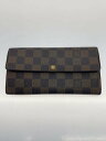 【中古】LOUIS VUITTON◆1)ポルト・フォイユ・サラ_ダミエ・エベヌ_BRW/PVC/BRW/メンズ【服飾雑貨他】(4)