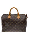 【中古】LOUIS VUITTON◆1)スピーディ30_モノグラム・キャンバス_ブラウン/レザー/ブラウン【バッグ】