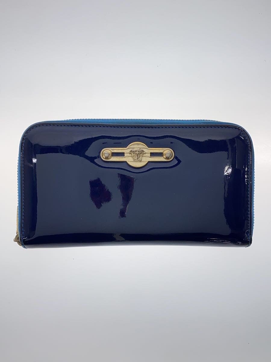 【中古】VERSACE◆長財布/エナメル/BLU/レディース//【服飾雑貨他】