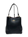 【中古】COACH◆タウン・バケットバッグ/レザー/BLK/無地【バッグ】