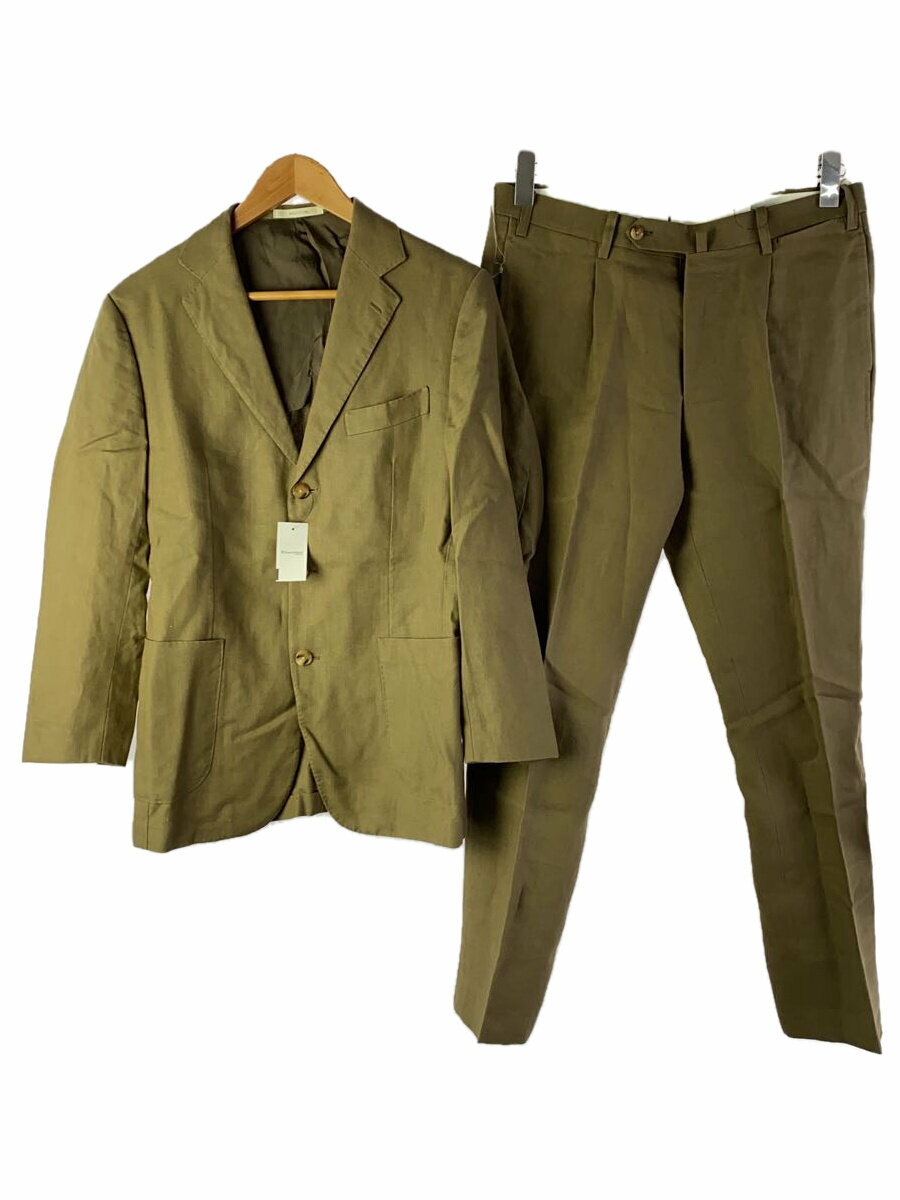 【中古】BARNEYS NEWYORK◆リネンスーツ/セットアップ/46/カーキ/RE022S25G/3B/サイドベンツ/MADISON【メンズウェア】