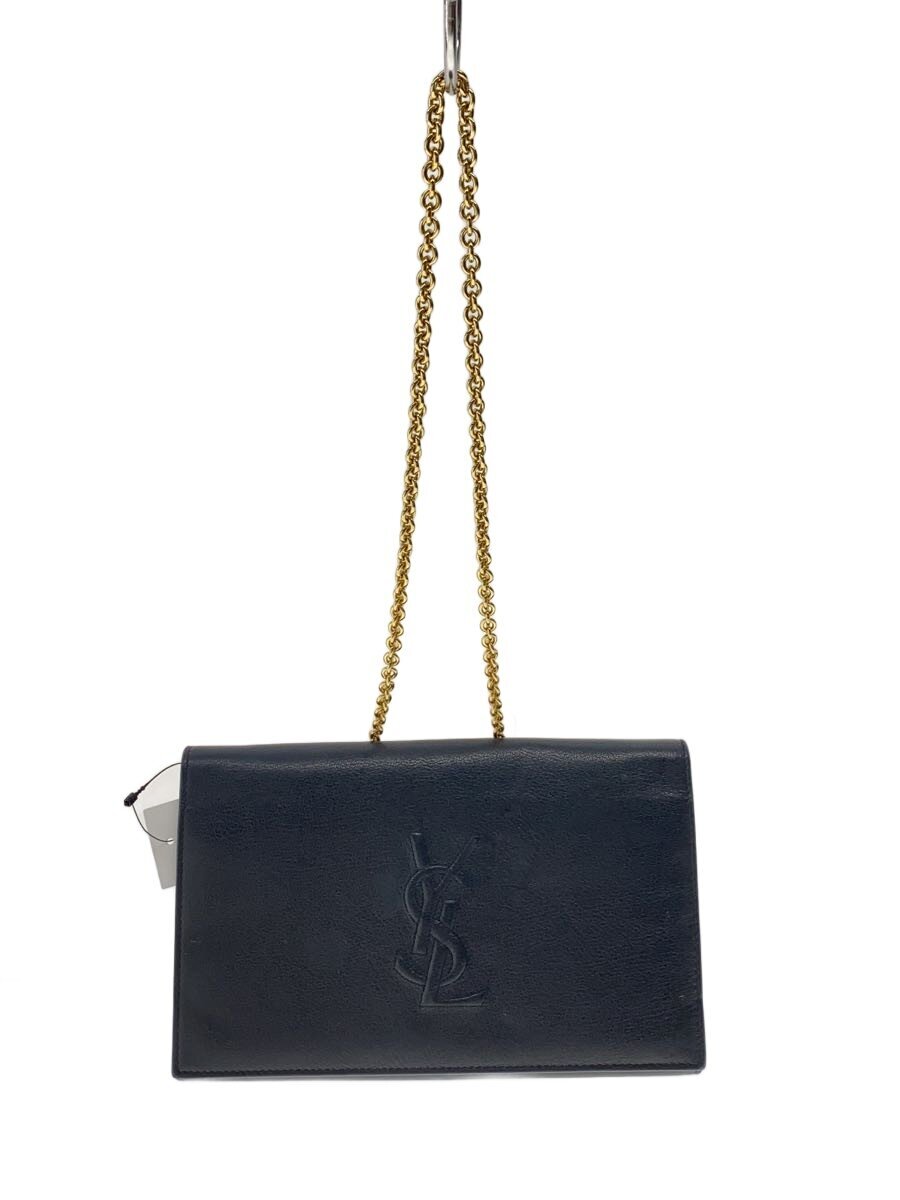 Yves Saint Laurent - 【中古】YVES SAINT LAURENT◆ショルダーバッグ/レザー/BLK/無地【バッグ】