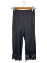【中古】PLEATS PLEASE ISSEY MIYAKE◆ボトム/3/ポリエステル/BLK/無地/PP01-JF653【レディースウェア】