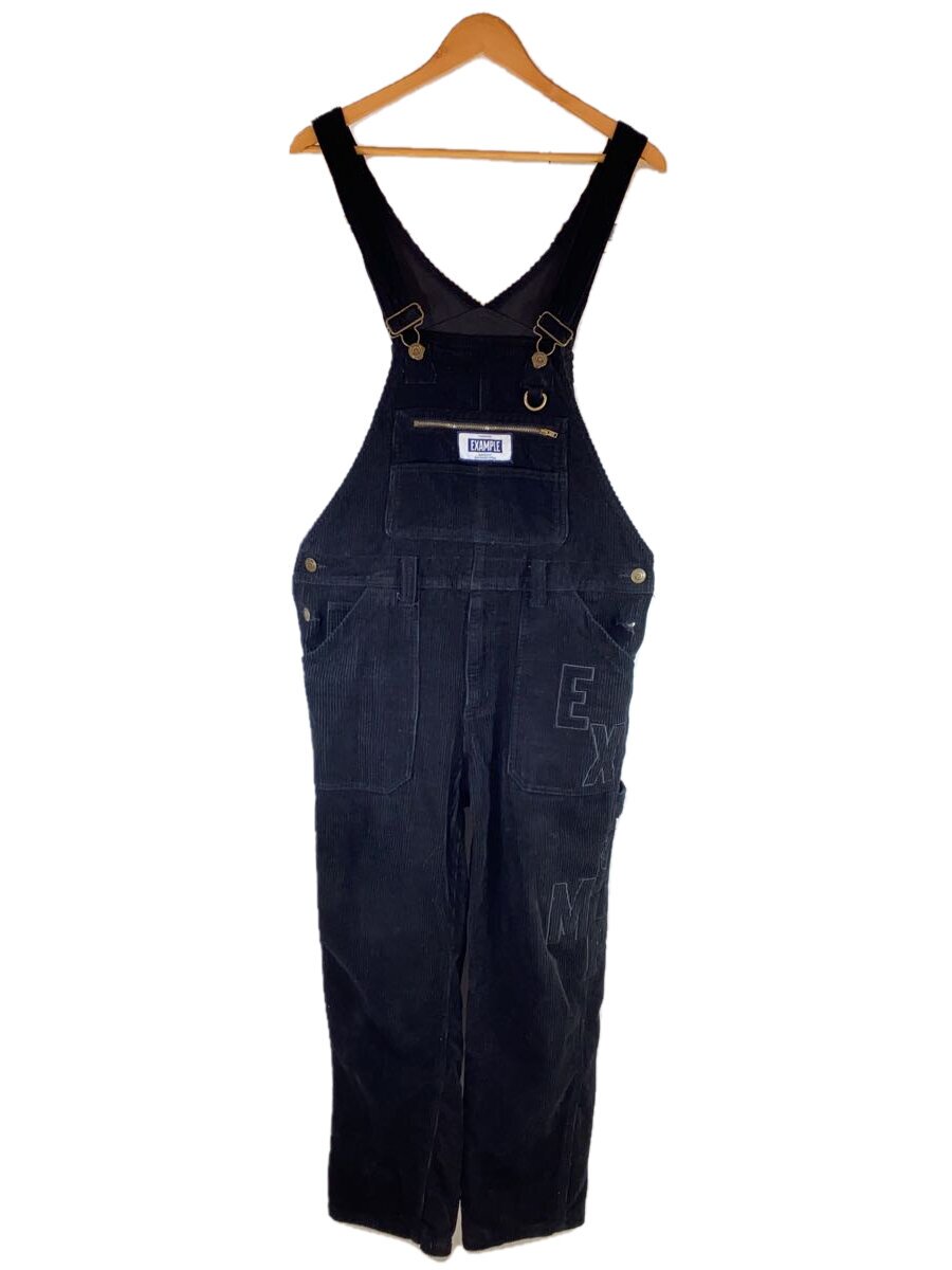 EXAMPLE◆EXAMPLE PATCH CORDUROY OVERALL/オーバーオール/L/コーデュロイ/BLK//