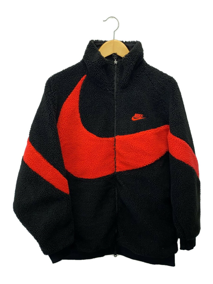 NIKE◆フリースジャケット/XL/ビッグスウッシュ ボアフリース リバーシブル/無地/BQ6546-008