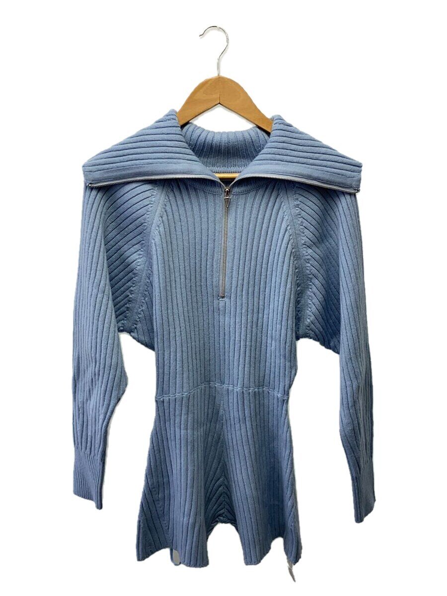 【中古】SNIDEL◆22AW/Sustaina/ニットロンパース/オールインワン/FREE/BLU/SWNO225061/タグ付【レディースウェア】