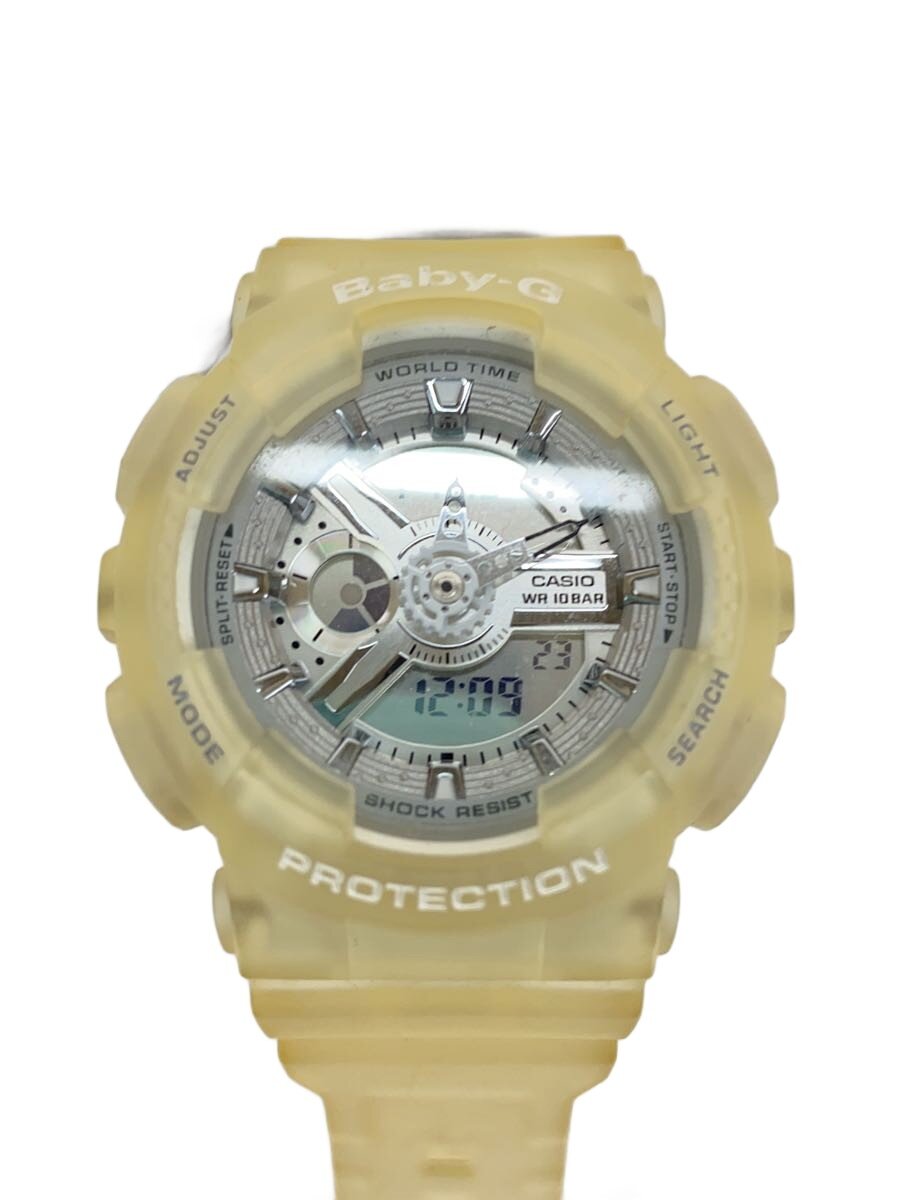 N - 【中古】CASIO◆クォーツ腕時計・Baby-G/デジアナ/SLV/YLW//【服飾雑貨他】