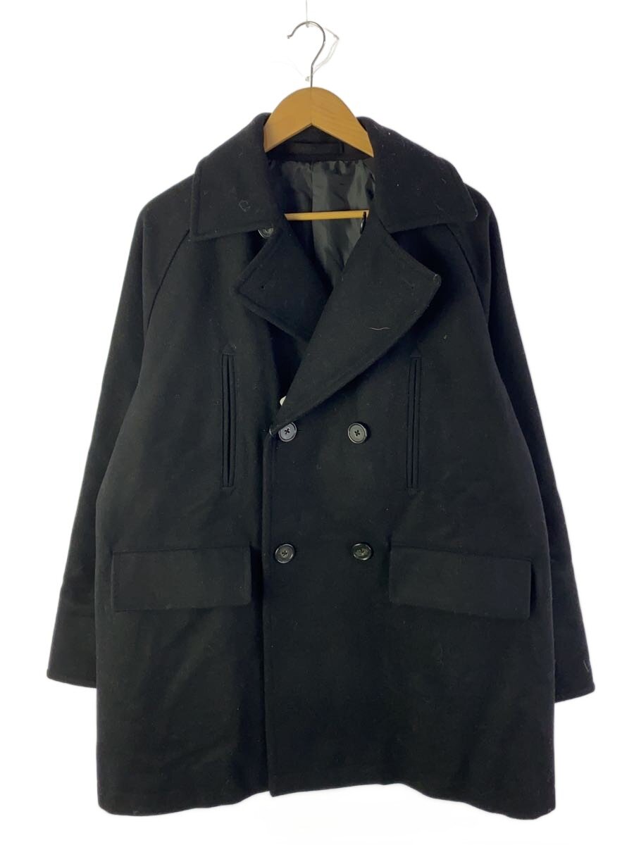NEW ERA◆BLACKLABEL MELTON PEA COAT/ピーコート/L/ウール/BLK