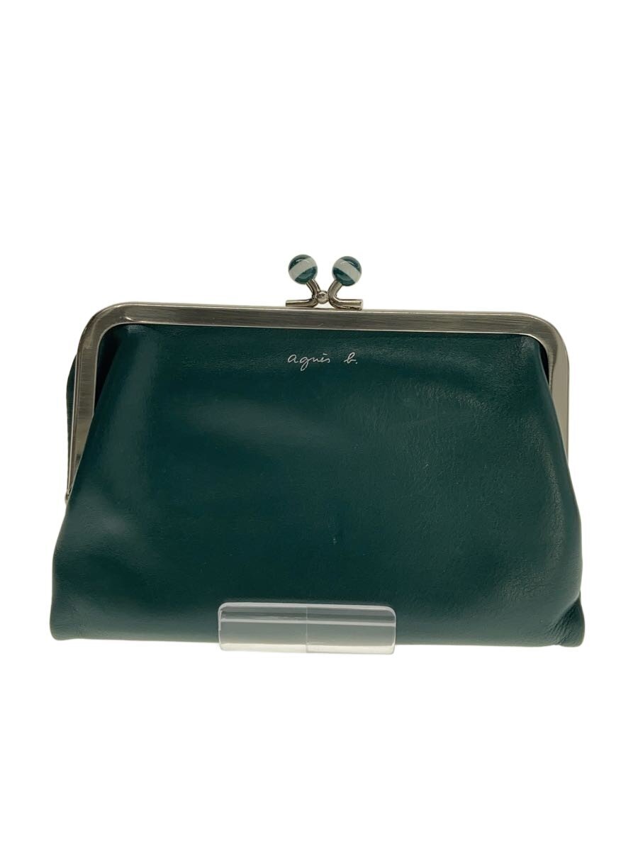 Clothing Accessories (Caps, Ties, Belts) - 【中古】agnes b.◆2つ折り財布/レザー/GRN/無地/レディース【服飾雑貨他】