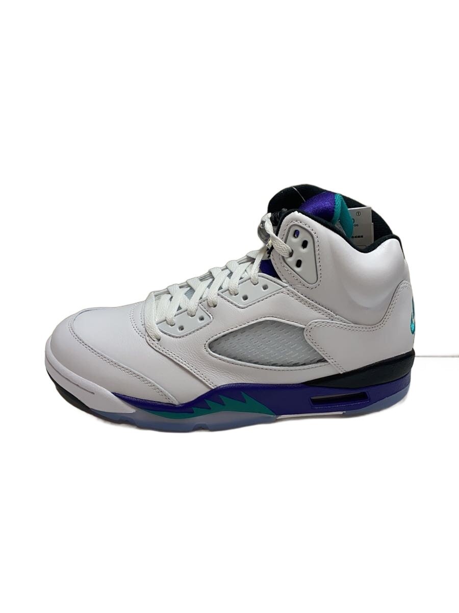 NIKE◆Jordan 5 Retro Grape/ハイカットスニーカー/26.5cm/WHT/HQ7978-100