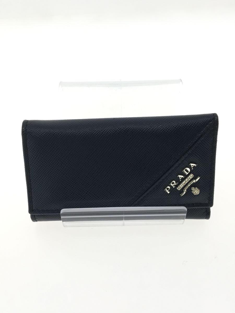 【中古】PRADA◆キーケース/牛革/NVY/無地/メンズ【服飾雑貨他】