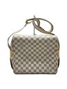 【中古】LOUIS VUITTON◆ナヴィグリオ_ダミエ・アズール_WHT/PVC/WHT【バッグ】