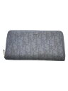 【中古】Christian Dior◆オブリークギャラクシー/ラウンドジップ長財布/レザー/GRY/総柄/メンズ/10-30-0281//【服飾雑貨他】
