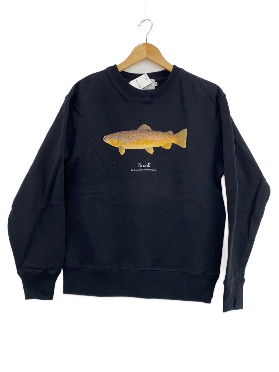 【中古】BROOK◆24ss/Trout Sweat/スウェット/M/コットン/BLK【メンズウェア】