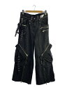 【中古】NO/FAITH STUDIOS◆GREEN BLACK USED CARGO/カーゴパンツ/M/コットン/ブラック【メンズウェア】
