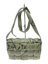 【中古】BOTTEGA VENETA◆PADDED CASSETTE/パイソン/クロスボディバッグ/レザー/GRN/アニマル【バッグ】