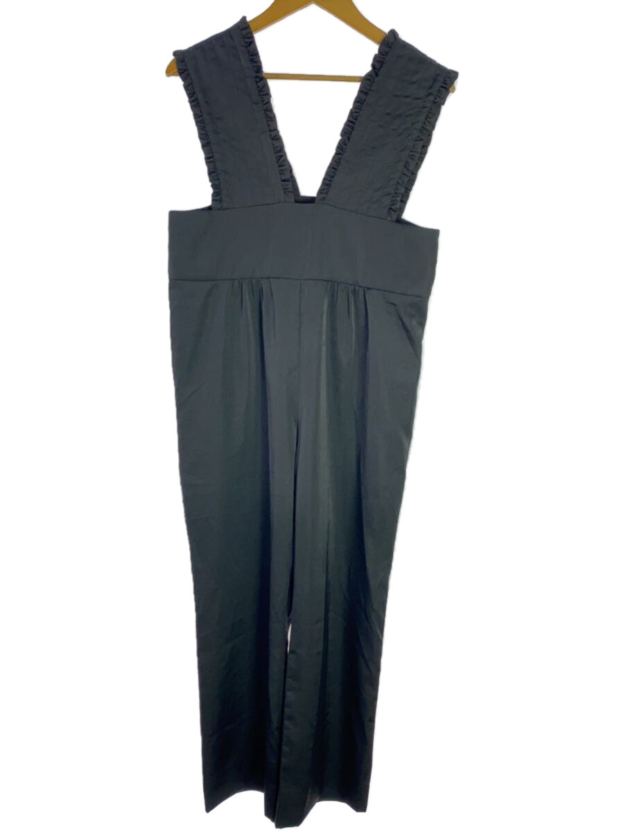 【中古】yori◆22AW/サテンフリルサロペット/オールインワン/36/ポリエステル/BLK/YR2224-121AW-3【レディースウェア】