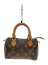 【中古】LOUIS VUITTON◆ミニ・スピーディ_モノグラム・キャンバス_BRW/PVC/BRW/総柄【バッグ】