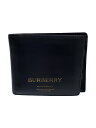 【中古】BURBERRY LONDON◆2つ折り財布/レザー/BLK/メ