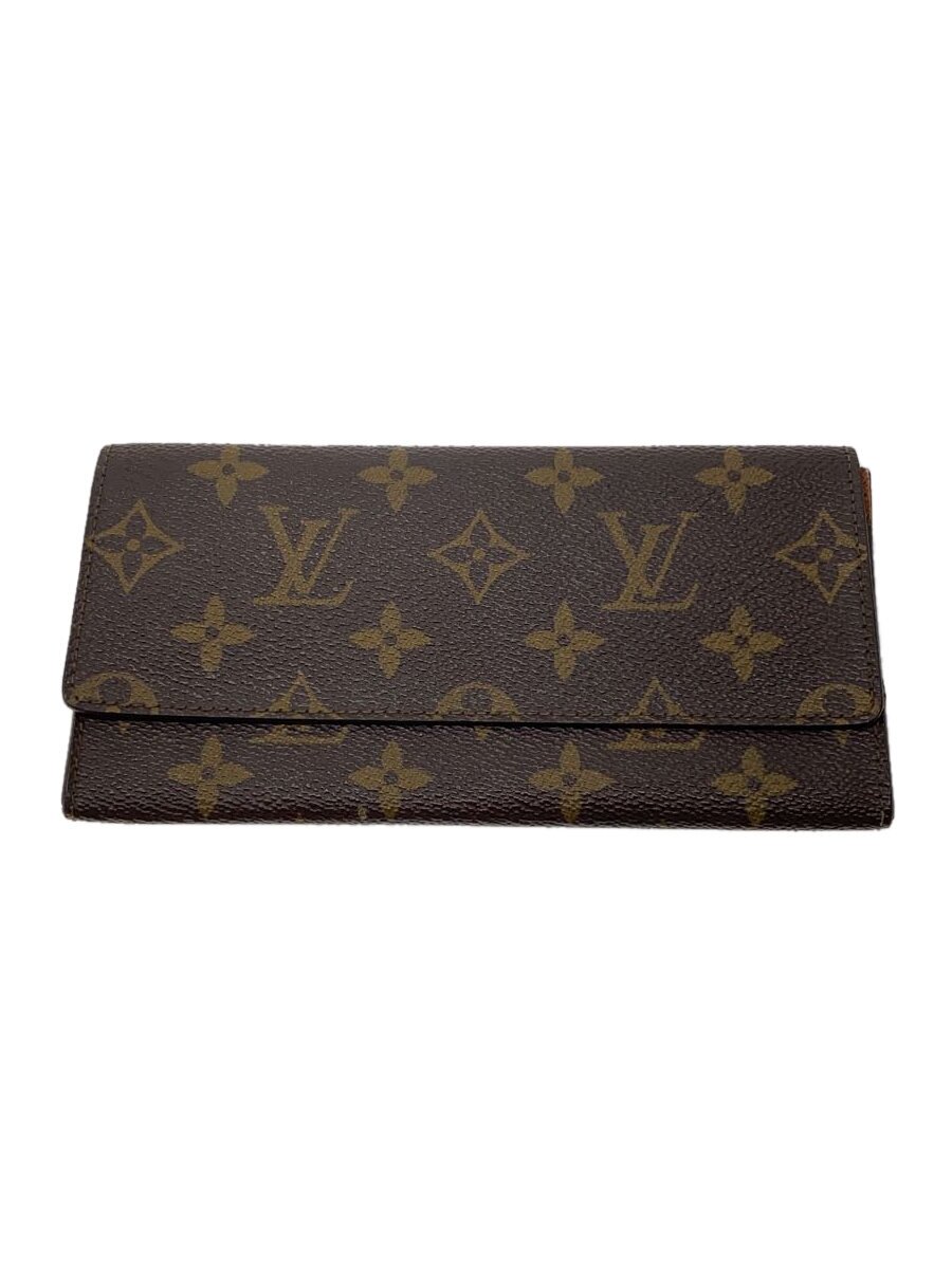 Rakuten - 【中古】LOUIS VUITTON◆ポルト・円_モノグラム・キャンバス_BRW/レザー/BRW/総柄/メンズ【服飾雑貨他】