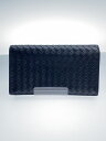 BOTTEGA VENETA◆長財布/レザー/BLK/無地/メンズ/p00566898z