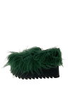 【中古】NON TOKYO◆シューズ/--/GRN/ファー/FUR SLIP ON/ファースリッポン【シューズ】
