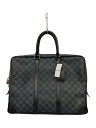 【中古】LOUIS VUITTON◆1)ポルト・ドキュマン・ヴォワヤージュ_ダミエ・グラフィット_BLK/PVC/BLK【バッグ】
