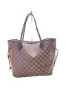 【中古】LOUIS VUITTON◆2)ネヴァーフルMM_ダミエ・エベヌ_BRW_ローズバレリーヌ/PVC/BRW【バッグ】