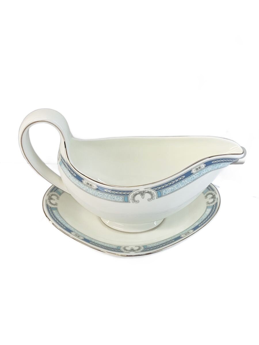 【中古】WEDGWOOD◆ソースポット＆ソーサー/WHT【キッチン用品】