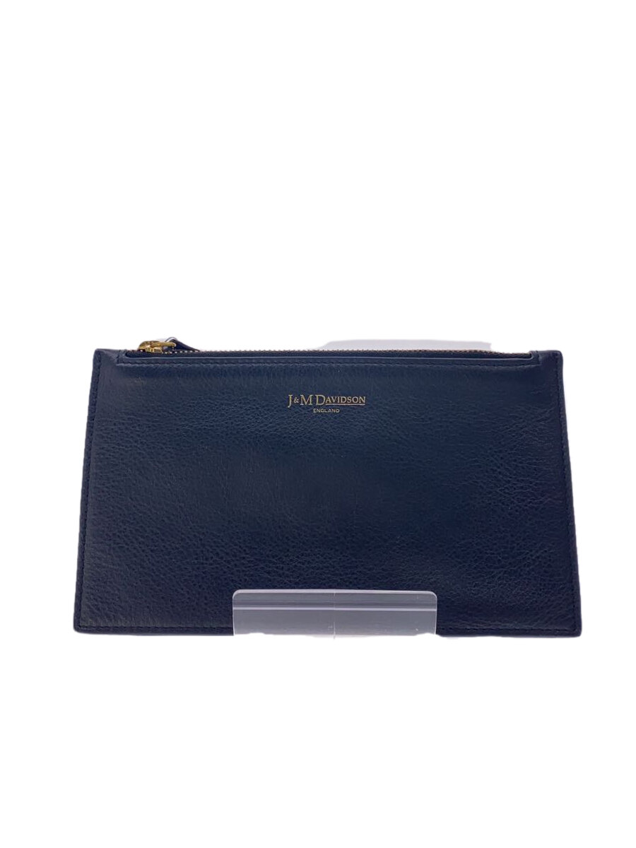【中古】J&M DAVIDSON◆ポーチ/レザー/BLK/無地【バッグ】