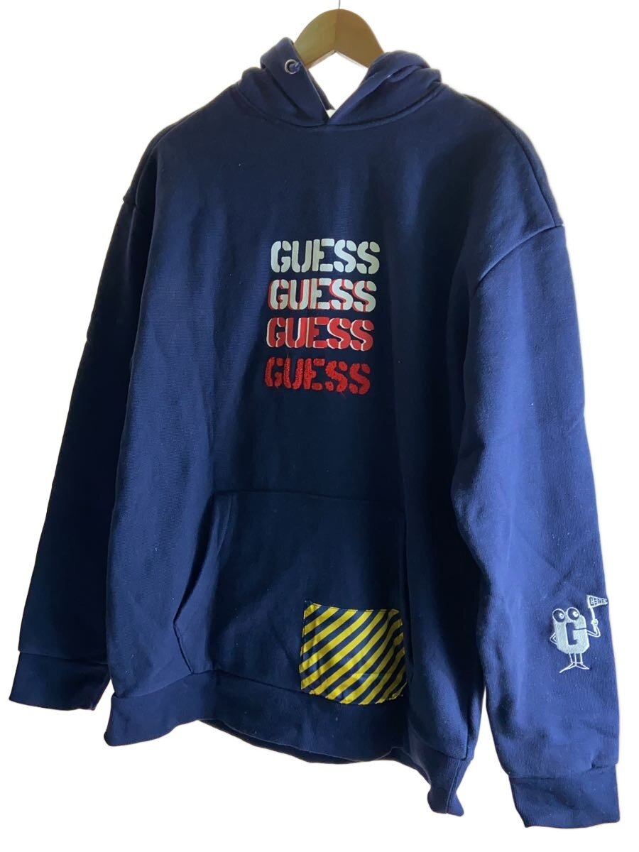 【中古】GUESS◆パーカー/L/コットン/NVY/m0gmk1k7703【メンズウェア】