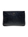 【中古】Christian Dior◆クラッチバッグ/レザー/BLK【バッグ】