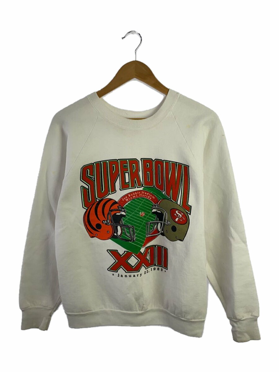 【中古】FRUIT OF THE LOOM◆スウェット/L/コットン/WHT【メンズウェア】