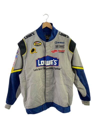 【中古】CHASE◆NASCAR/LOWES/レーシングジャケット/ジャケット/XL/コットン/GRY【メンズウェア】 【中古】CHASE◆NASCAR/LOWES/レーシングジャケット/ジャケット/XL/コットン/GRY【メンズウェア】
