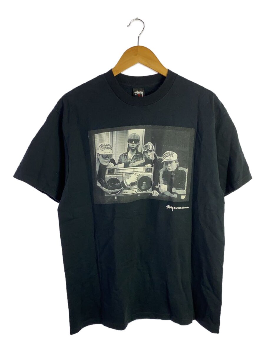 STUSSY◆×Josh Cheuse/BEASTIE BOYS/Tシャツ/L/コットン/BLK//PHOTO