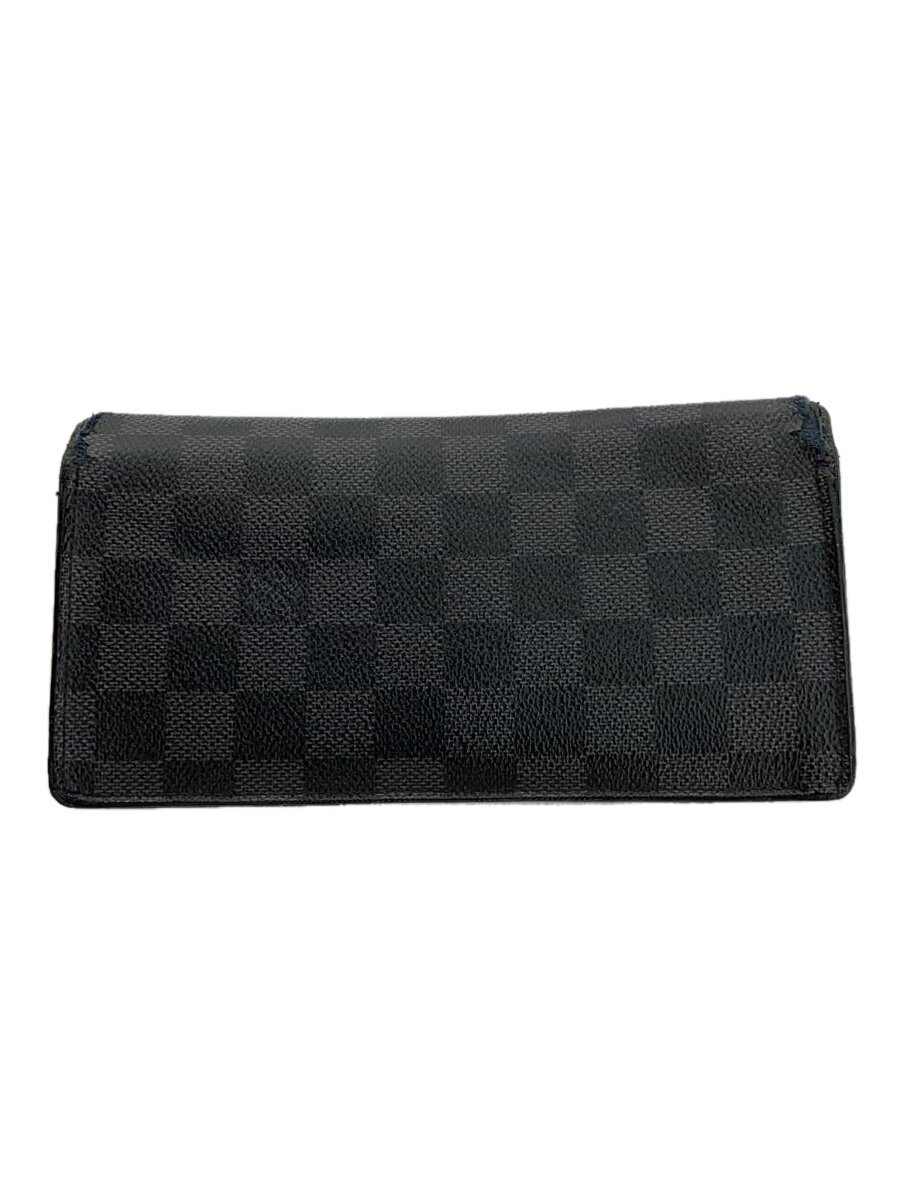 【中古】LOUIS VUITTON◆長財布/レザー/BLK/総柄/メンズ/N62665【服飾雑貨他】