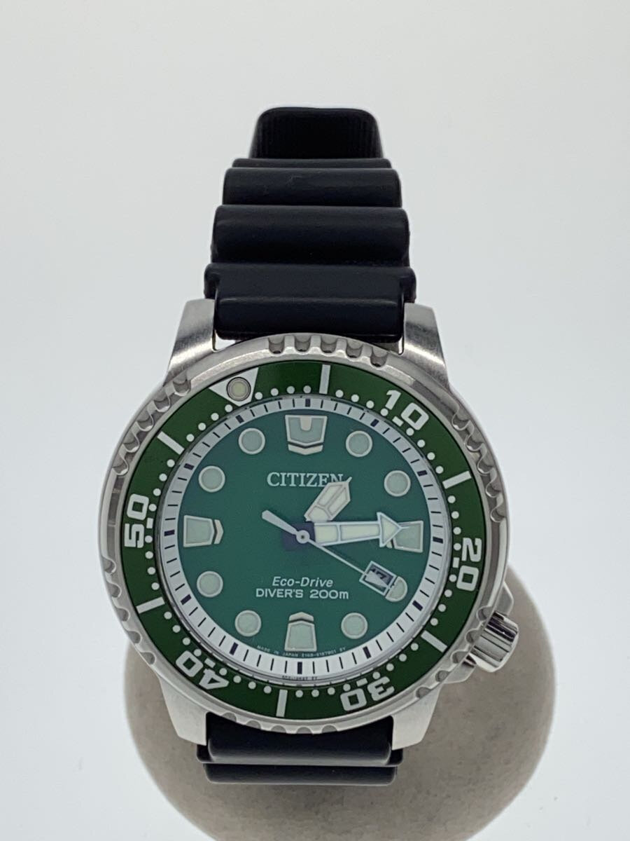 【中古】CITIZEN◆ソーラー腕時計/デジタル/ラバー/BN0156-13W【服飾雑貨他】