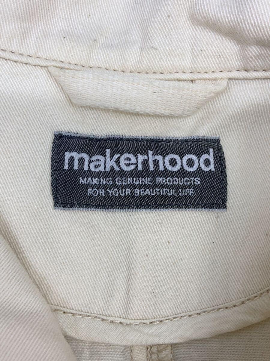【中古】makerhood◆ヨーロピアンワークコート/M/コットン/WHT/無地/JU045【メンズウェア】