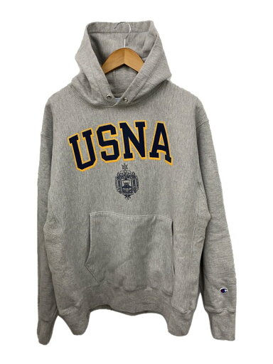 【中古】Champion◆REVERSE WEAVE/カレッジロゴ/パーカー/L/コットン/グレー/プリント/チャンピオン//【メンズウェア】 【中古】Champion◆REVERSE WEAVE/カレッジロゴ/パーカー/L/コットン/グレー/プリント/チャンピオン//【メンズウェア】