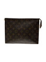【中古】LOUIS VUITTON◆セカンドバッグ/レザー/BRW/総柄【バッグ】