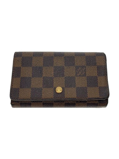 【中古】LOUIS VUITTON◆ポルト・モネ・ビエ・トレゾール_ダミエ・エベヌ_BRW/PVC/BRW/レディース【服飾雑貨他】 【中古】LOUIS VUITTON◆ポルト・モネ・ビエ・トレゾール_ダミエ・エベヌ_BRW/PVC/BRW/レディース【服飾雑貨他】
