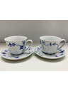 【中古】ROYAL COPENHAGEN◆ブルーフルテッド/カップ&ソーサー/4点セット【キッチン用品】