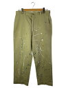 【中古】US.ARMY◆チノトラウザーズ/ペンキ加工/34/コットン/カーキ/8405-163-8705【メンズウェア】