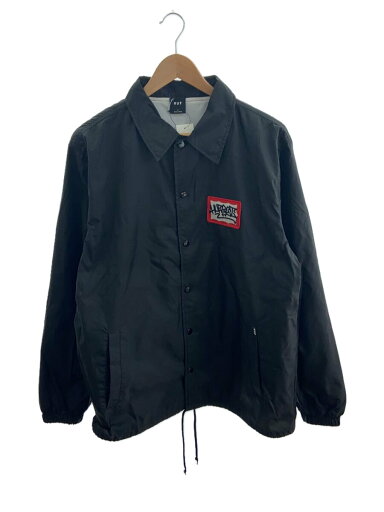 【中古】HUF◆ナイロンジャケット/L/ナイロン/BLK/プリント【メンズウェア】 【中古】HUF◆ナイロンジャケット/L/ナイロン/BLK/プリント【メンズウェア】