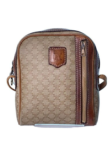 【中古】CELINE◆ショルダーバッグ/マカダム/BEG/総柄【バッグ】 【中古】CELINE◆ショルダーバッグ/マカダム/BEG/総柄【バッグ】