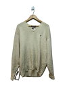 【中古】POLO RALPH LAUREN◆ニット・セーター(厚手)/XL/コットン/CRM/コットンニット/Vネック【メンズウェア】