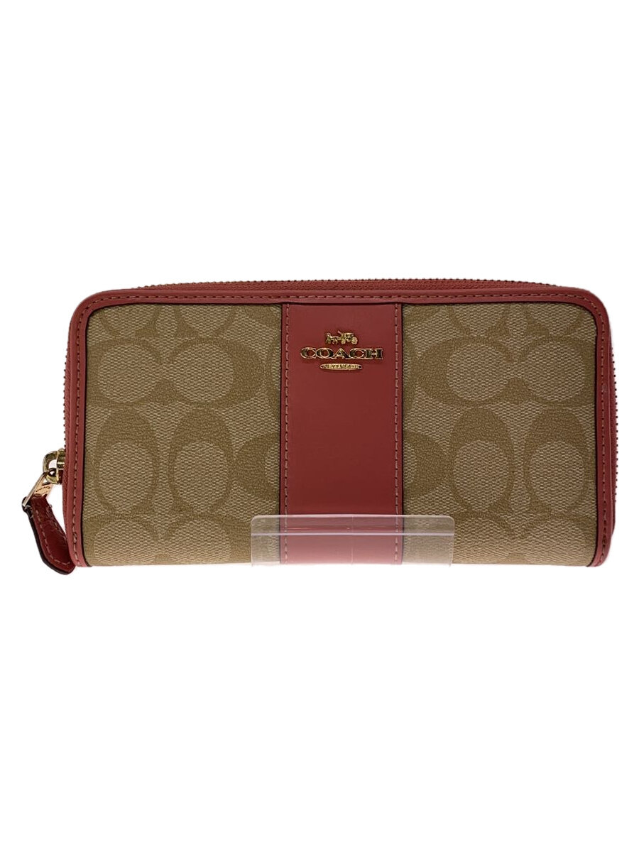 【中古】COACH◆長財布/--/BEG/総柄/レディース【服飾雑貨他】
